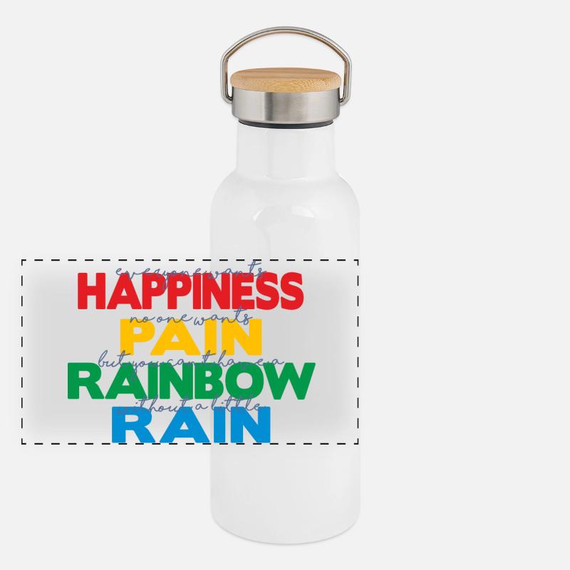 Happiness Panoramic Thermal Bottle with Bamboo Lid