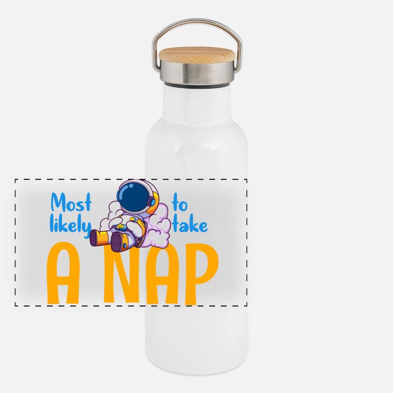 Am ehesten ein Nickerchen machen Panorama Thermosflasche mit Bambusdeckel
