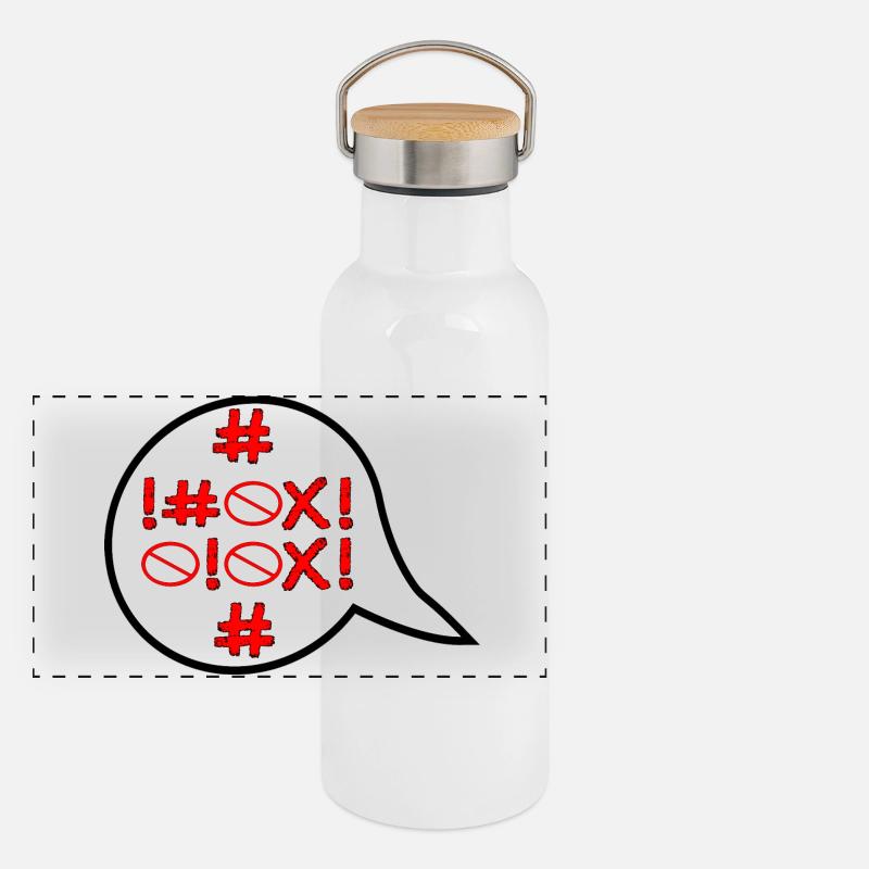 VERBOTEN - WÜTEND WUT - EMOTIONEN Panorama Thermosflasche mit Bambusdeckel