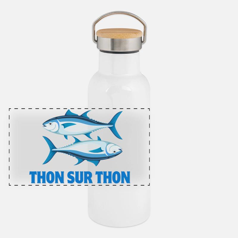 pêche, pêcheur, fan de pêche Gourde isotherme avec bouchon en bambou