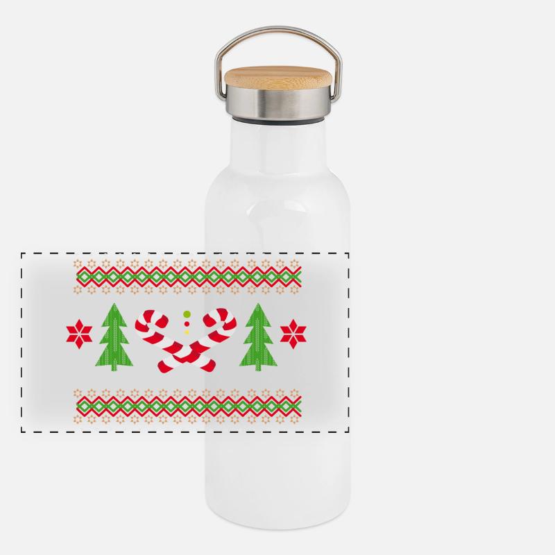 Modèles de canne à sucre pour Noël Gourde isotherme avec bouchon en bambou