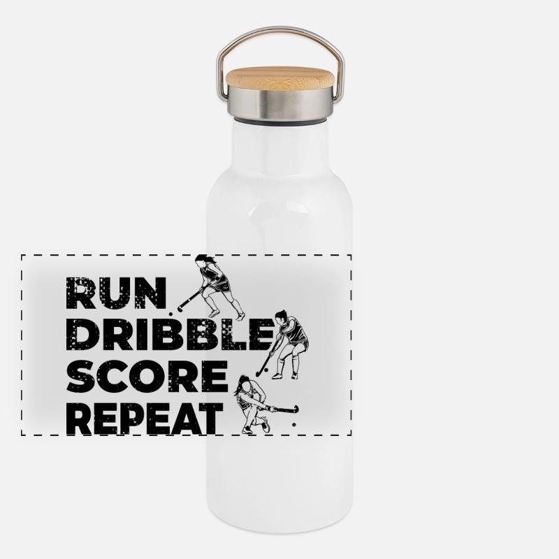 Exécuter Dribble Score Répéter Gourde isotherme avec bouchon en bambou