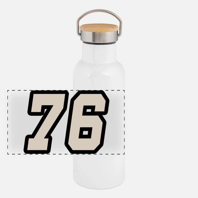Nummer sechsundsiebzig 76 Panorama Thermosflasche mit Bambusdeckel