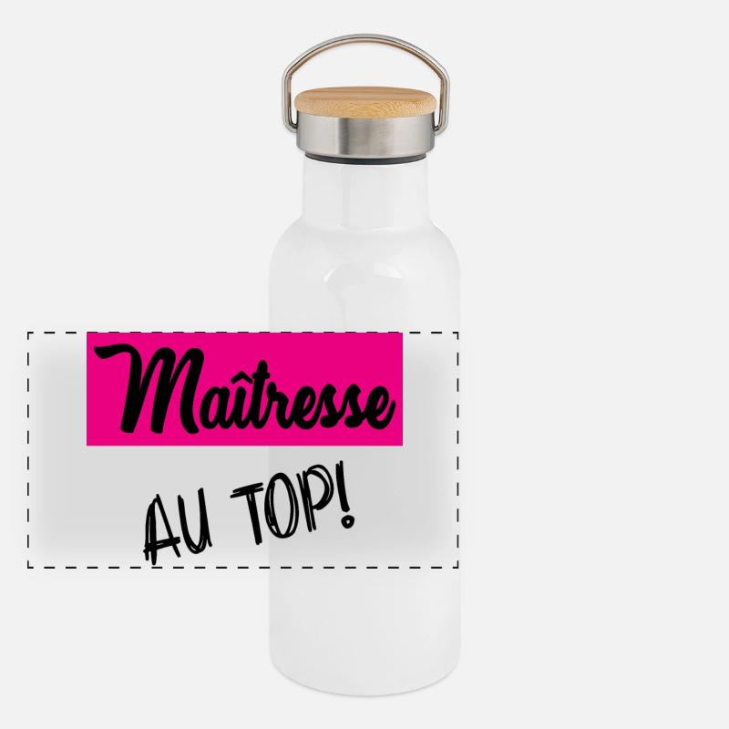 Danke, Herrin Panorama Thermosflasche mit Bambusdeckel