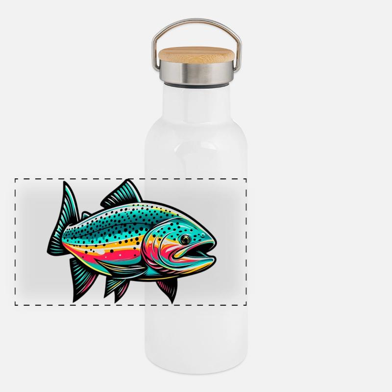 Salmon Panoramic Thermal Bottle with Bamboo Lid
