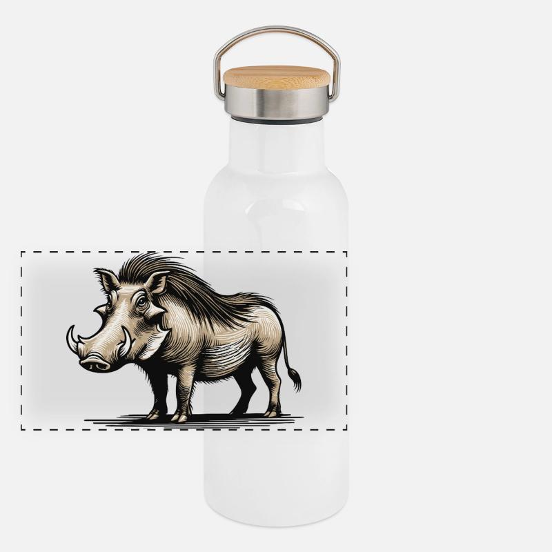 Warthog Panoramic Thermal Bottle with Bamboo Lid