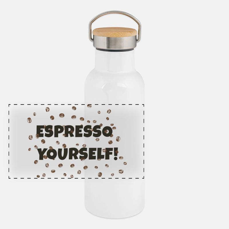 Espresso Yourself - Panoramic Thermal Bottle with Bamboo Lid - white