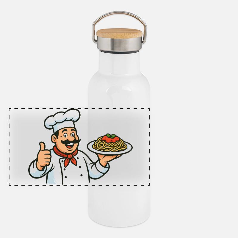 Illustration de cuisson des pâtes Gourde isotherme avec bouchon en bambou
