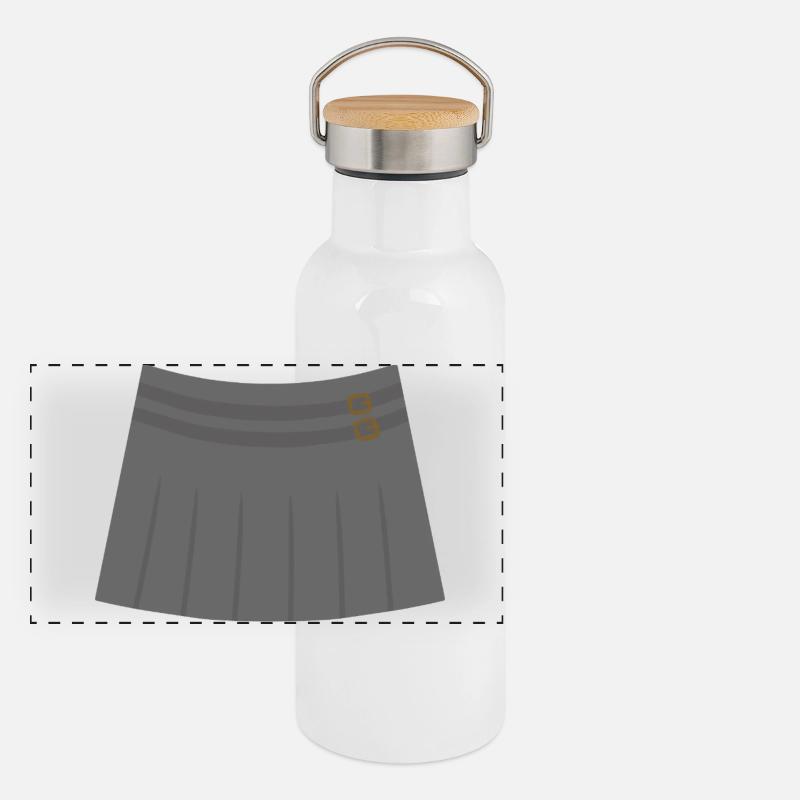 Jupe plissée grise avec boucles Gourde isotherme avec bouchon en bambou