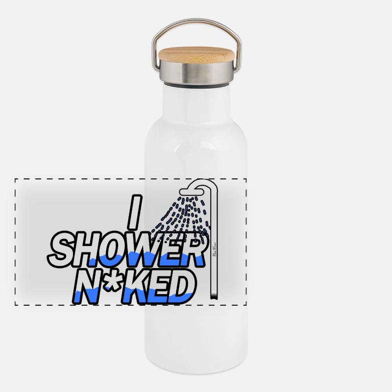 Sous la douche nue Gourde isotherme avec bouchon en bambou