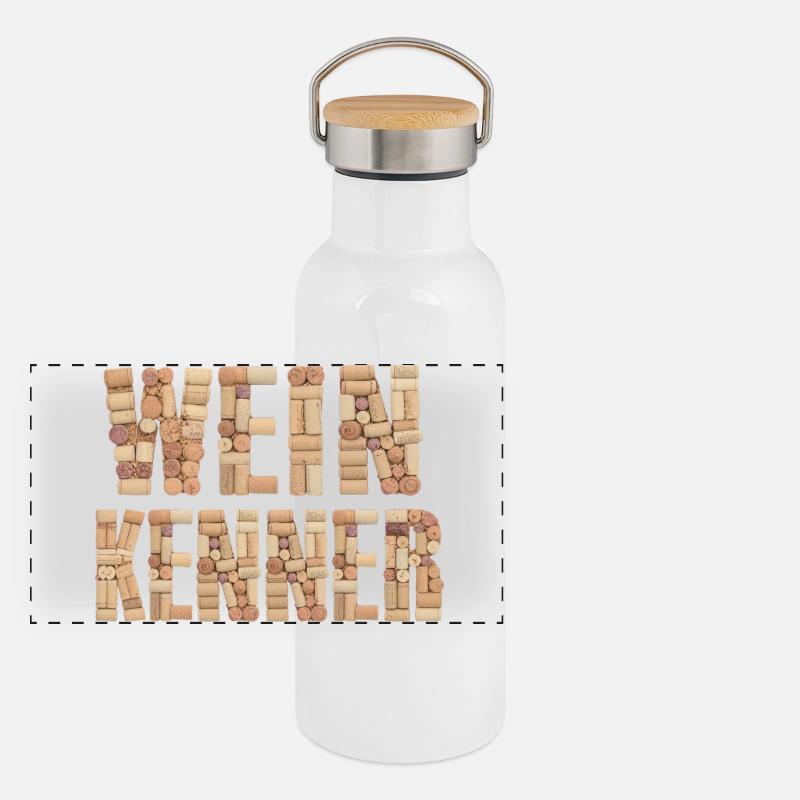 Oenophile Gourde isotherme avec bouchon en bambou