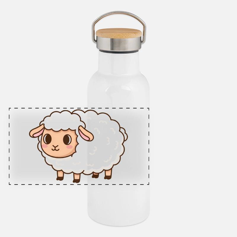 Sheep Panoramic Thermal Bottle with Bamboo Lid