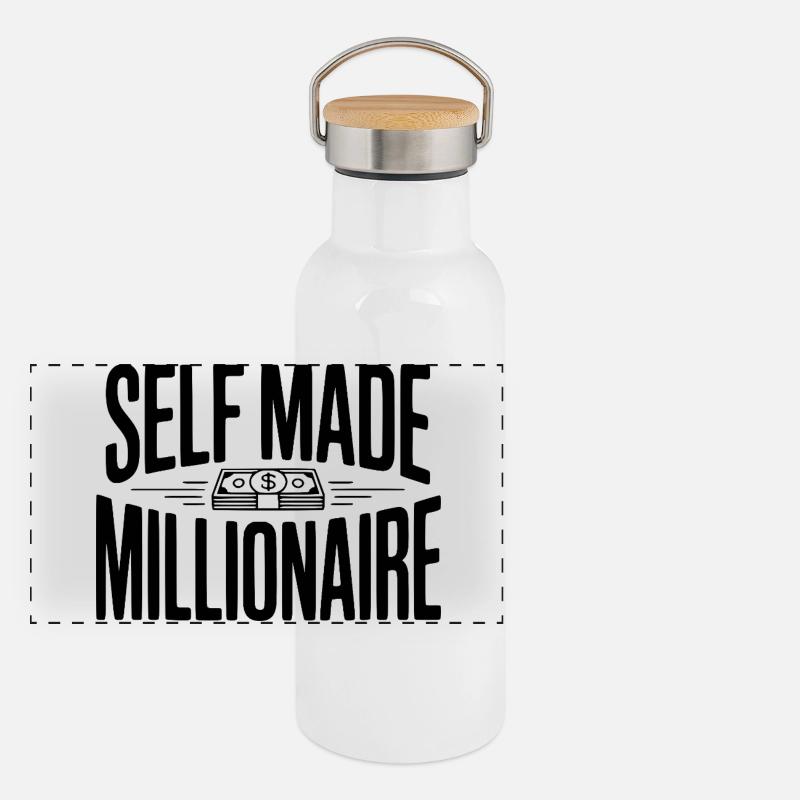 Millionnaire autodidacte Gourde isotherme avec bouchon en bambou