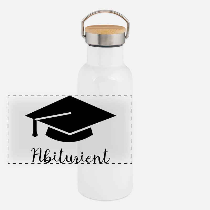 High-school graduate - Panoramic Thermal Bottle with Bamboo Lid - white