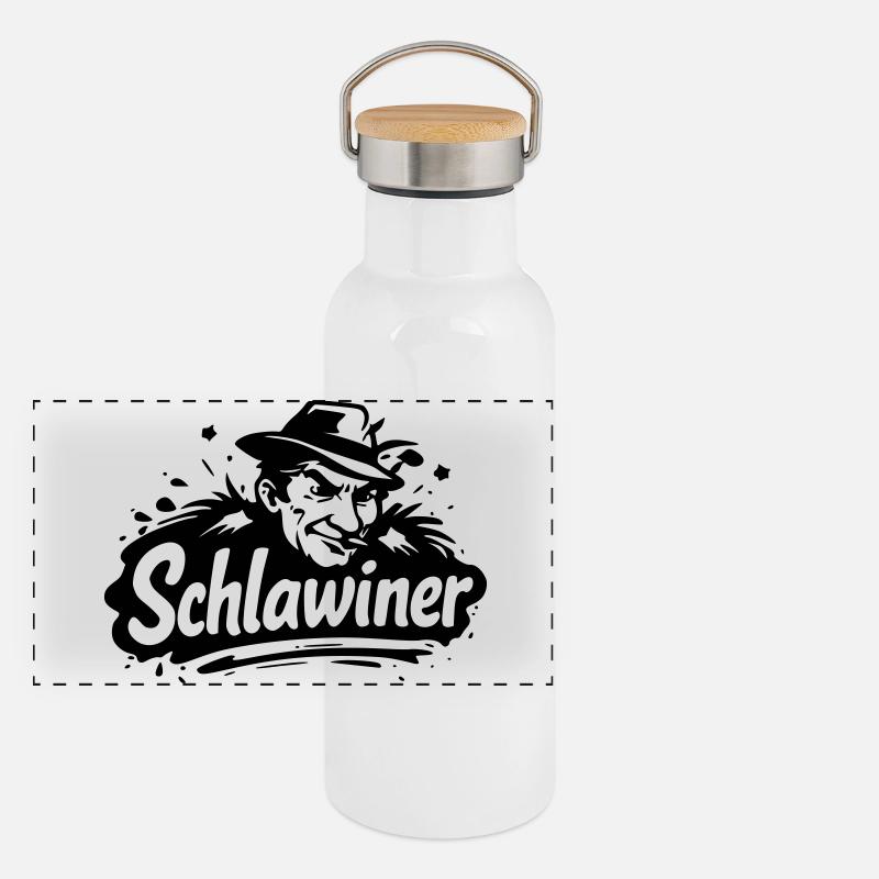 Schlawiner Gourde isotherme avec bouchon en bambou