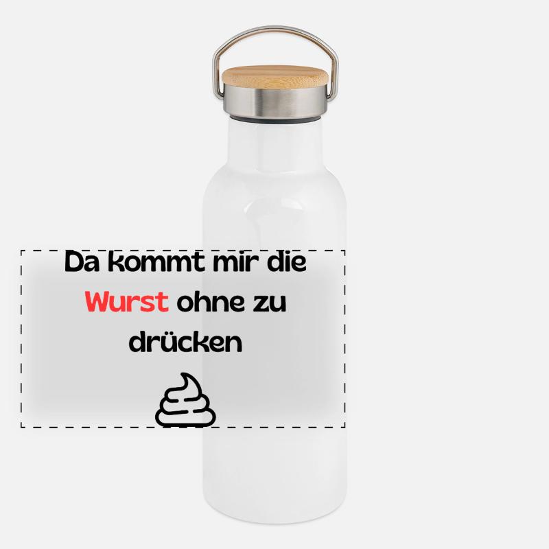 Funny saying Panoramic Thermal Bottle with Bamboo Lid