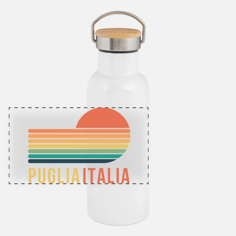 Puglia Italy Panoramic Thermal Bottle with Bamboo Lid