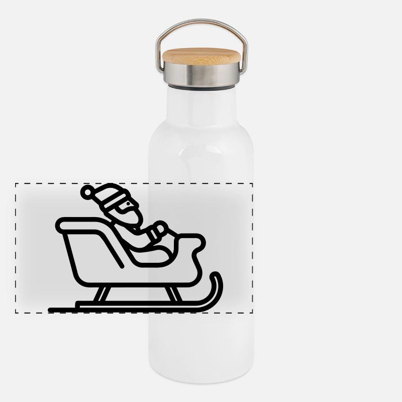 Santa's sleigh Panoramic Thermal Bottle with Bamboo Lid