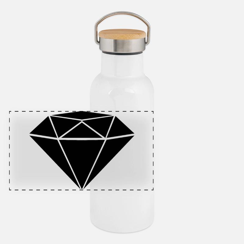 diamond Panoramic Thermal Bottle with Bamboo Lid