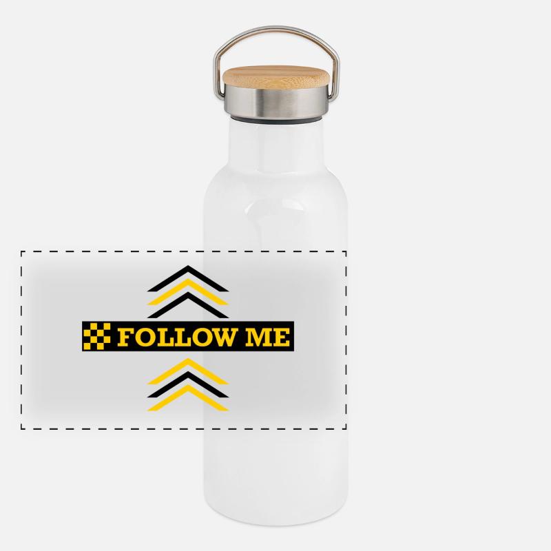 FOLLOW ME Panorama Thermosflasche mit Bambusdeckel
