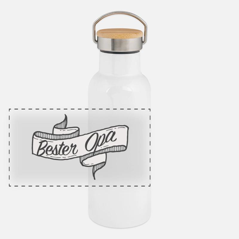 Bester Opa Panorama Thermosflasche mit Bambusdeckel