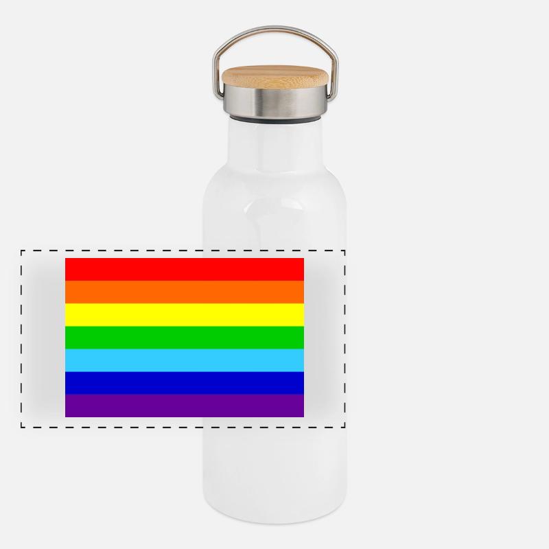 drapeau Gourde isotherme avec bouchon en bambou