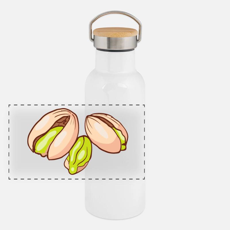 Pistachio Pistachio Pistachio Tree Nut Nuts Nut Panoramic Thermal Bottle with Bamboo Lid