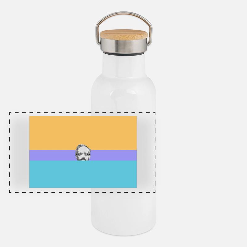 Kopf des Mannes Panorama Thermosflasche mit Bambusdeckel