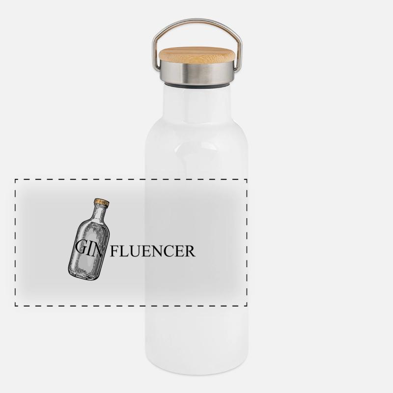 GINfluencer ( Gin Tonic) Poster Panorama Thermosflasche mit Bambusdeckel