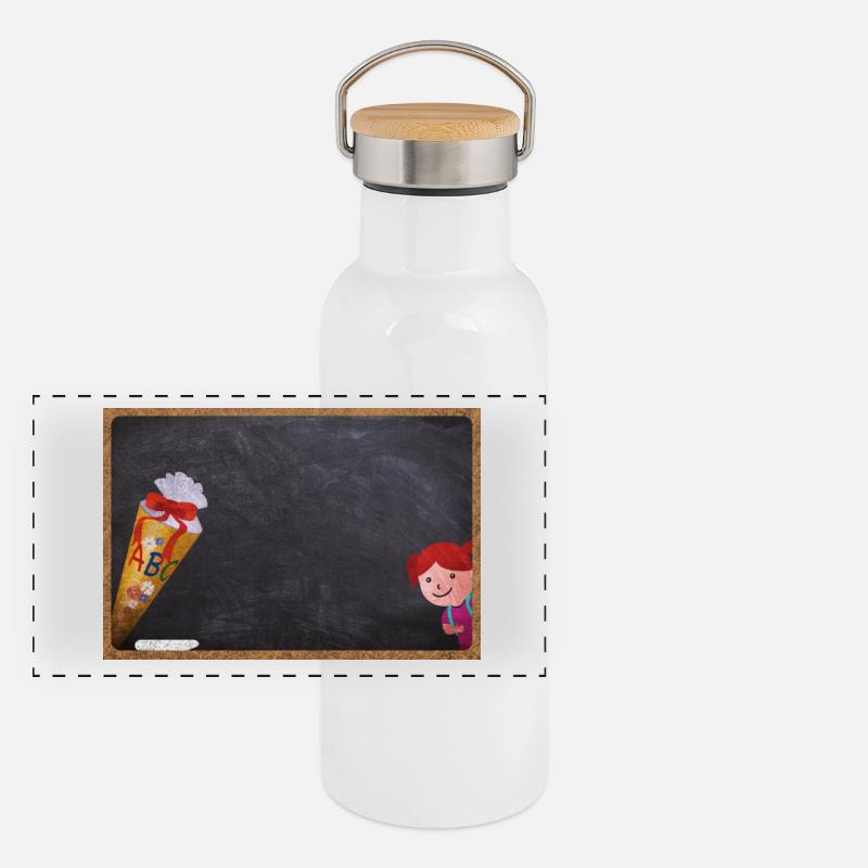 Premier jour d’école Gourde isotherme avec bouchon en bambou