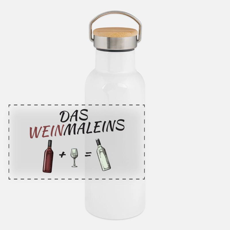 THE WINE DISTRICT (word game multiplayer with wine) Panoramic Thermal Bottle with Bamboo Lid