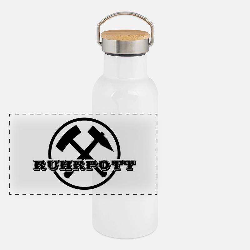 Ruhrpott Panorama Thermosflasche mit Bambusdeckel