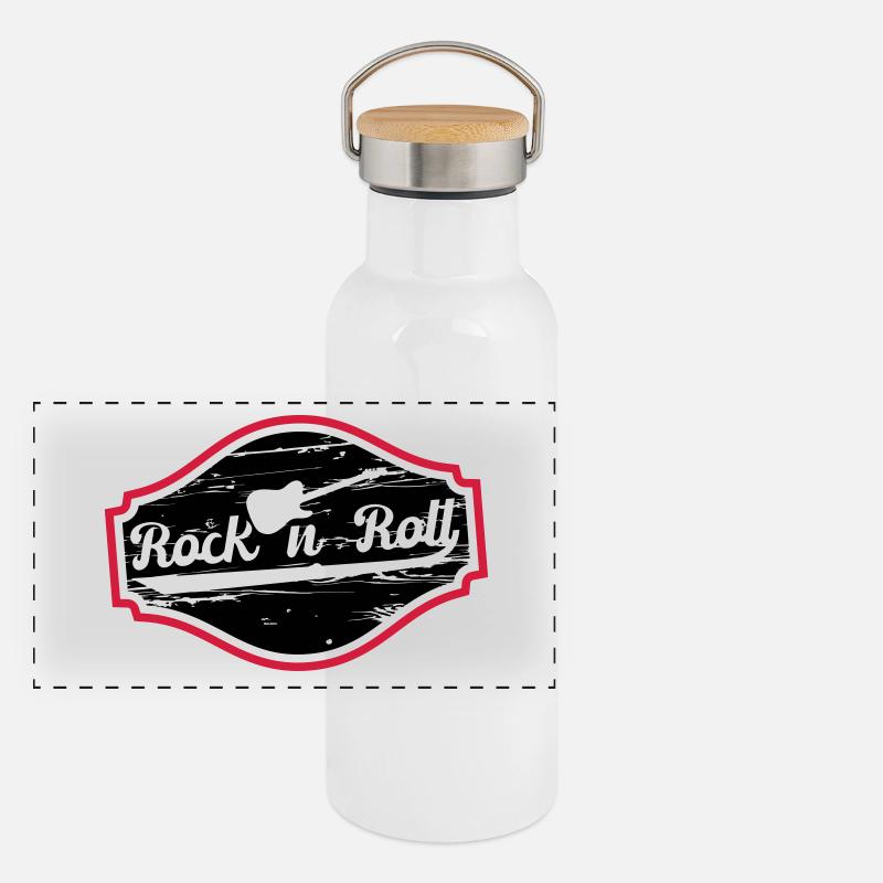 Rock n Roll Baby Panorama Thermosflasche mit Bambusdeckel