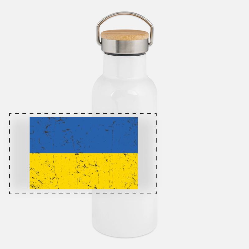 L’Ukraine signale distressed cool Gourde isotherme avec bouchon en bambou