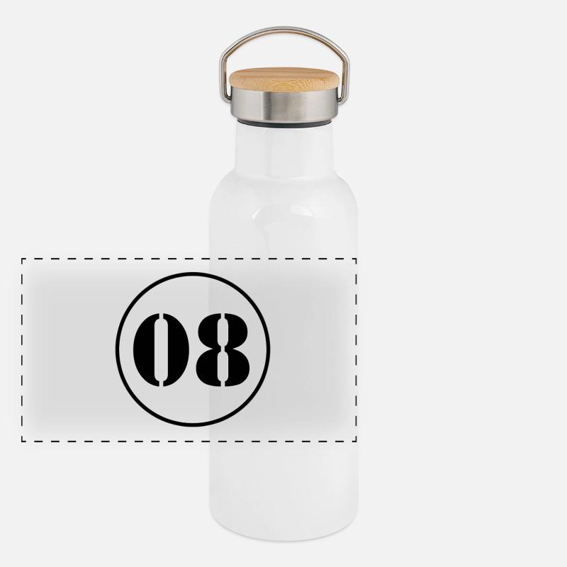NUMÉRO 08 huit cadeau d'anniversaire Gourde isotherme avec bouchon en bambou