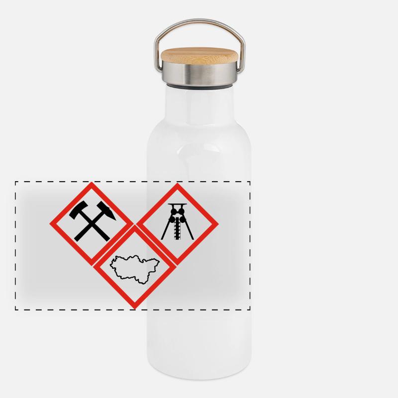 DANGER RUHRPOTT Gourde isotherme avec bouchon en bambou