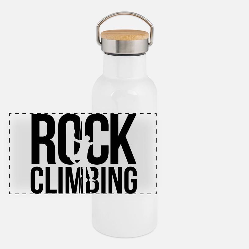rock climbing Klettern Panorama Thermosflasche mit Bambusdeckel