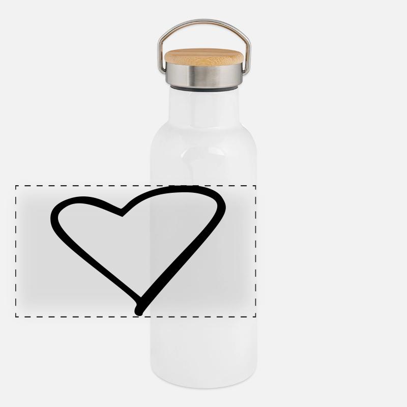 Coeur Gourde isotherme avec bouchon en bambou
