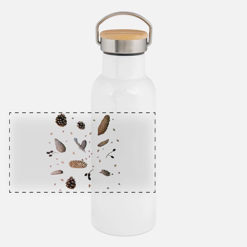 Cones, botany Panoramic Thermal Bottle with Bamboo Lid