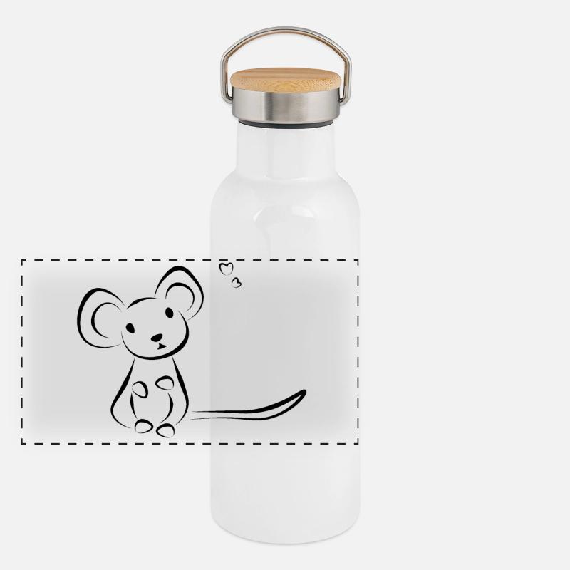 Animal de compagnie de souris - Doeslief Gourde isotherme avec bouchon en bambou