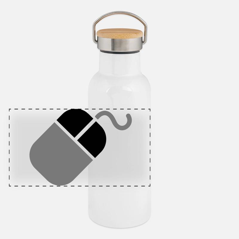 Ordinateur PC souris Gourde isotherme avec bouchon en bambou