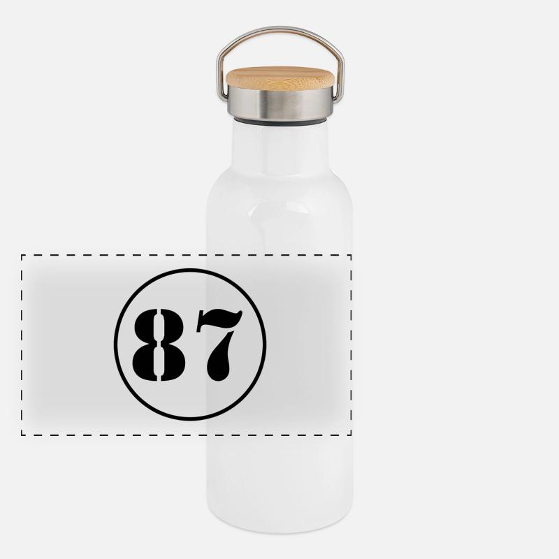 NUMBER 87 eighty seven birthday gift Panoramic Thermal Bottle with Bamboo Lid