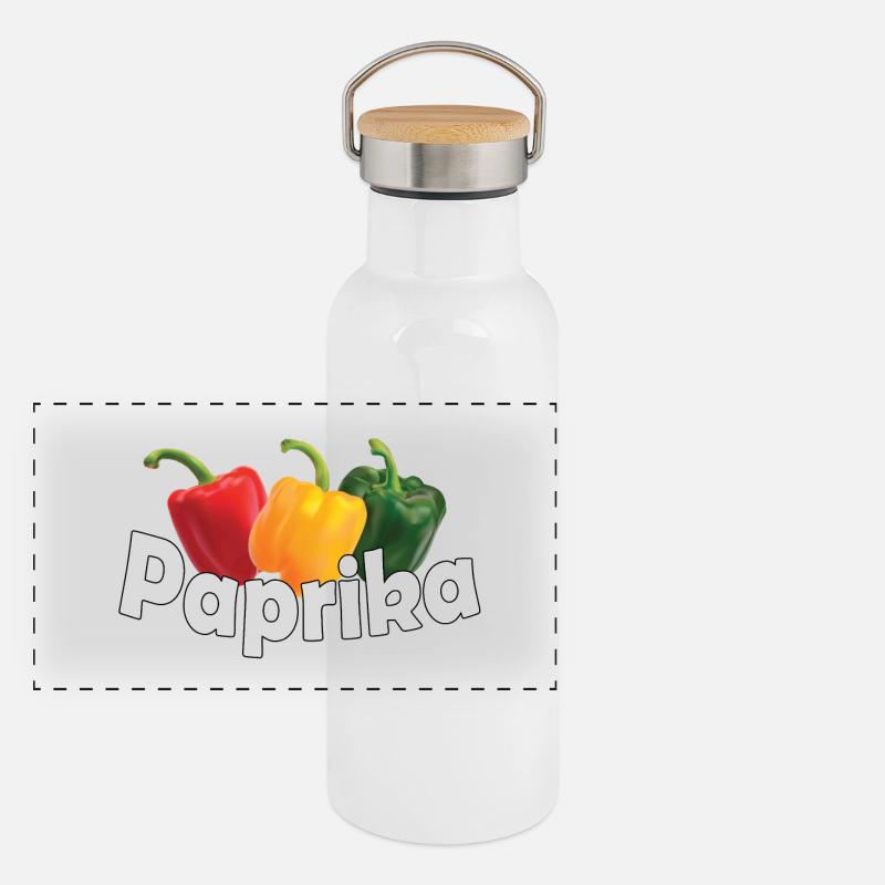 PAPRIKA Panorama Thermosflasche mit Bambusdeckel
