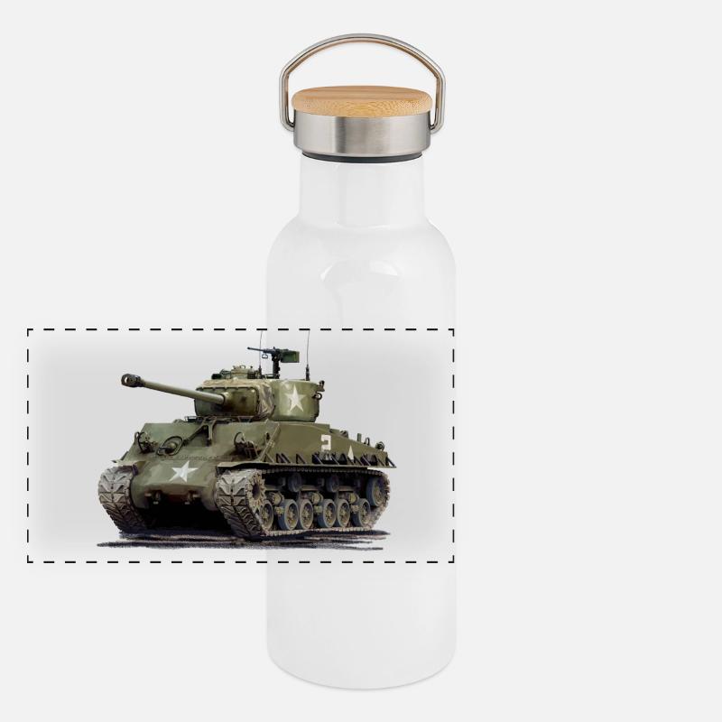 Sherman M4 Gourde isotherme avec bouchon en bambou