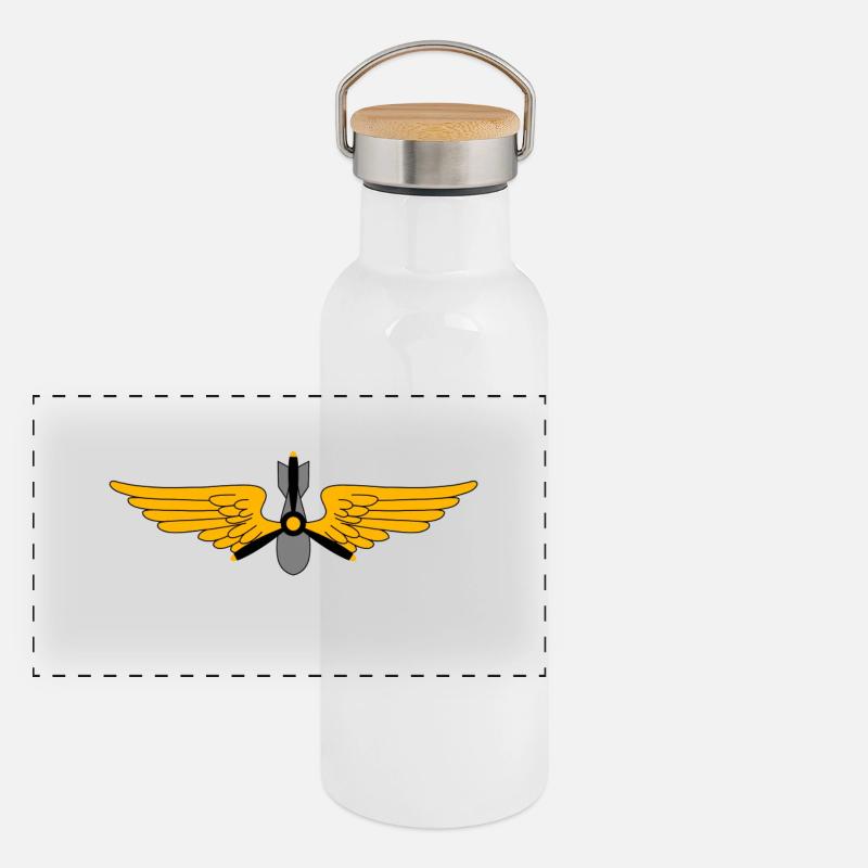 Militär Piloten Panorama Thermosflasche mit Bambusdeckel