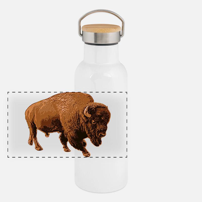 Gourde isotherme avec bouchon en bambou