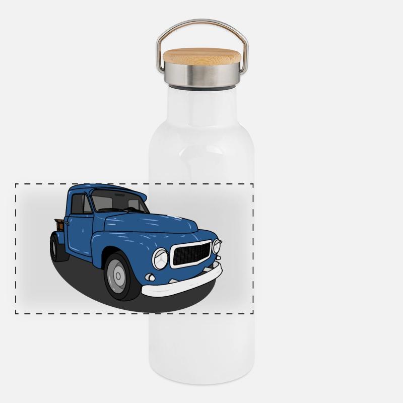 Duo Bleu Gourde isotherme avec bouchon en bambou
