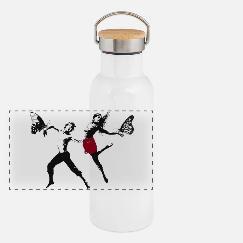 Moderne Dance Panorama Thermosflasche mit Bambusdeckel