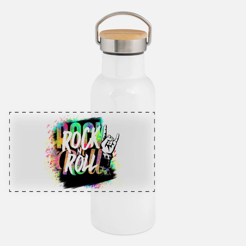 Explosion de couleurs Rock n Roll Gourde isotherme avec bouchon en bambou