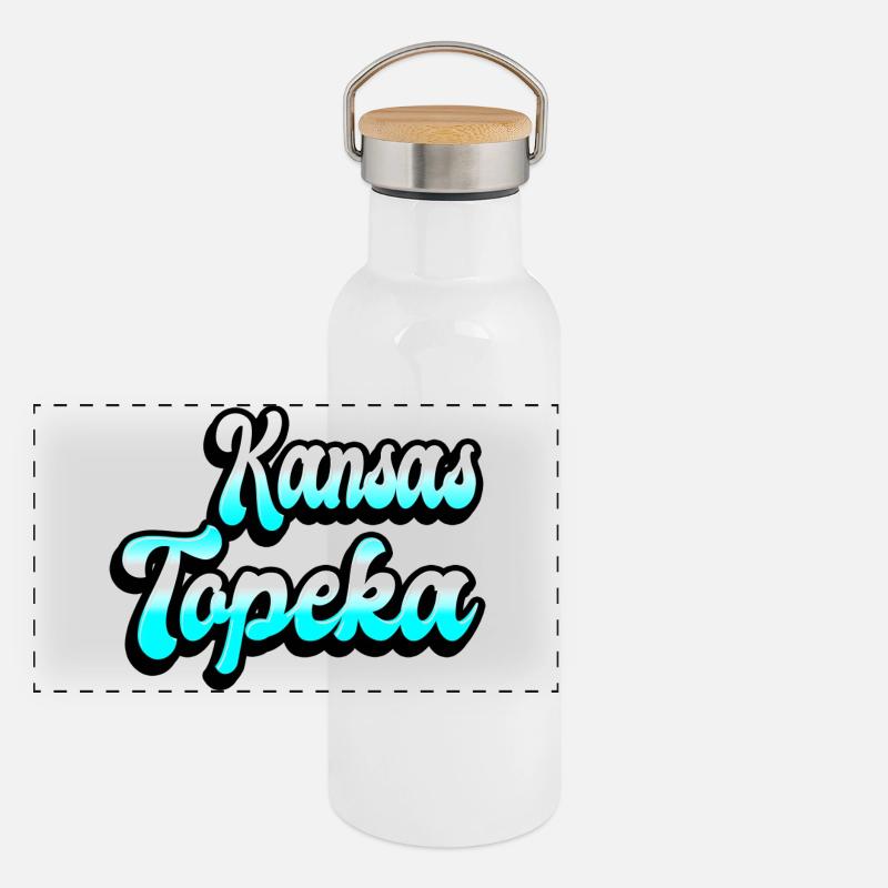 Topeka Kansas Design Gourde isotherme avec bouchon en bambou